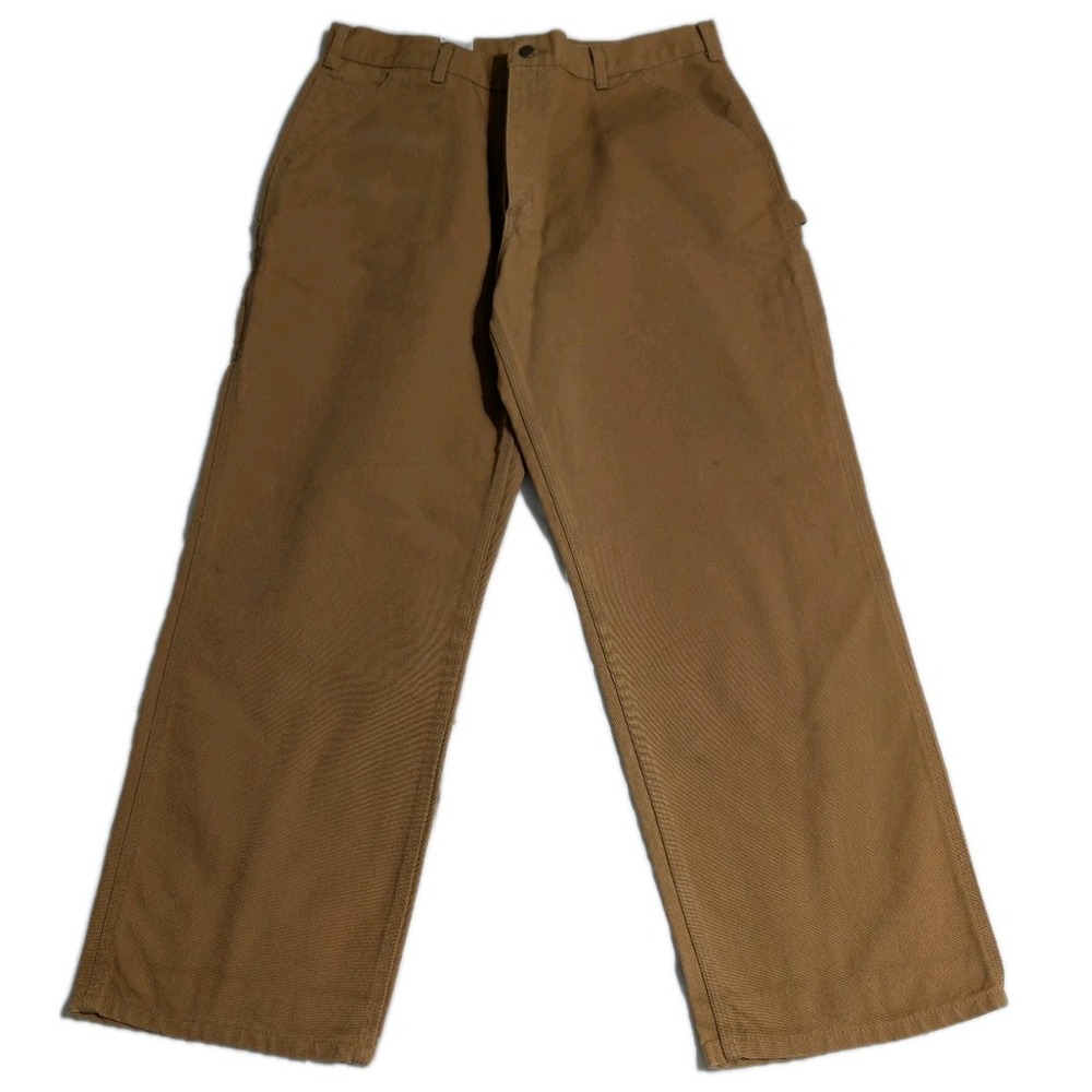 Carhartt B11BRN Dungaree Fit Work Pants Mens‎ 38x30 Brown Duck Canvas Carpenter